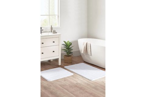 MİNO KAYDIRMAZ TABAN İKİLİ BANYO PASPASI, BEYAZ, 60X100-50X60