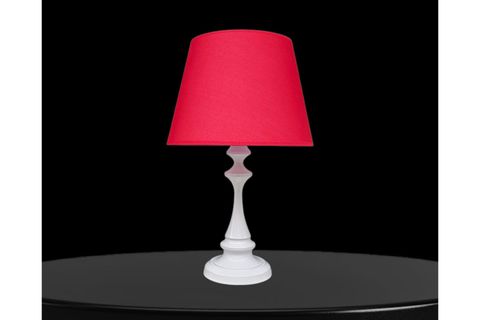 FARO ABAJUR BEYAZ METAL GÖVDELİ, KIRMIZI ŞAPKALI