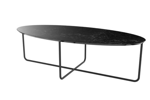 ELİPS ORTA SEHPA SİYAH MERMER SİYAH