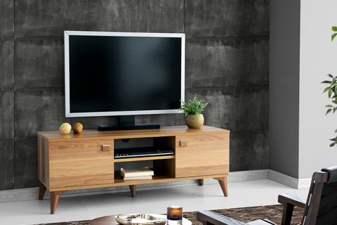 EKONOMİK CARİNA MODERN TV SEHPASI, CEVİZ, 160 CM