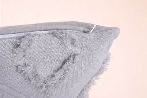 BOHEM DESENLİ PÜSKÜLLÜ PAMUK KIRLENT KILIFI, GRİ