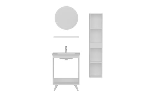 VERA BANYO DOLABI AY2K159, BEYAZ ANTRASİT, 65CM