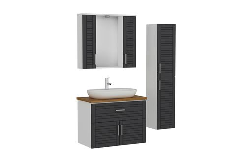 VERA BANYO DOLABI 22, BEYAZ ANTRASİT, 100 CM