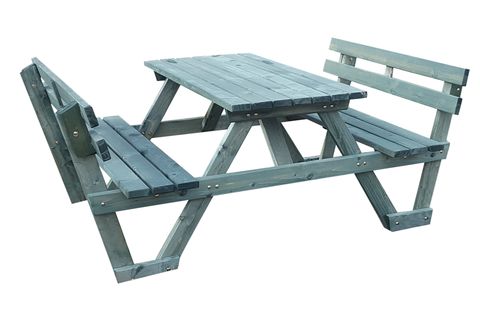 SIRT DAYAMALI PİKNİK MASASI, 6 KİŞİLİK, YEŞİL