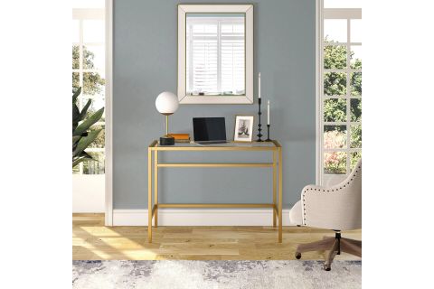 ELLA GOLD METAL CAM ÇALIŞMA MASASI