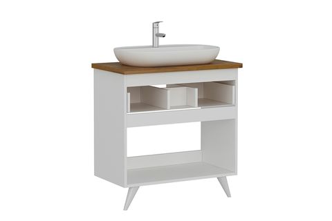 NİKA BANYO DOLABI ALT 85CM AY2K1Ç TZG BEYAZ ANTRASİT