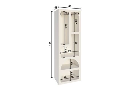 NISHA VİTRİN KİTAPLIK, BEYAZ, 150 CM