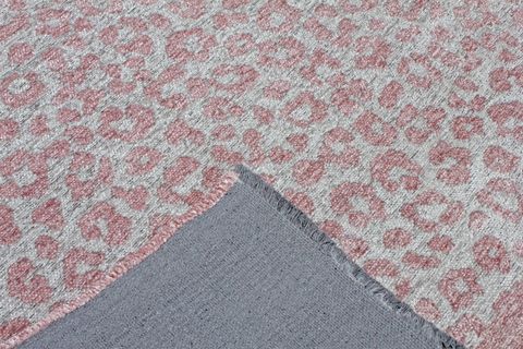 MORETTİ NORDİ LEOPAR DESENLİ MAKİNE DOKUMA HALI, PEMBE, 77X300
