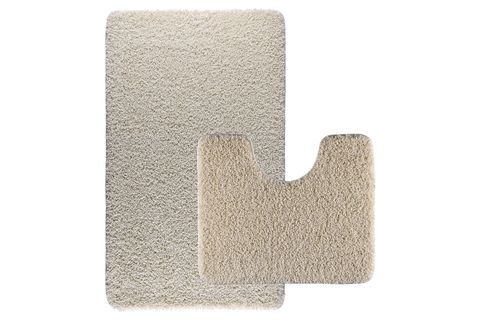 EUROBANO HOME KREM SHAGGY KIVIRCIK HALI KAYMAZ TABANLI İKİLİ SET BANYO HALISI