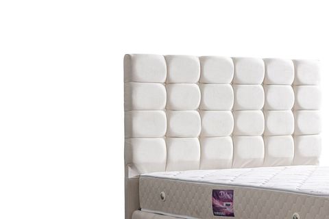 DUKE LUX BAZA BAŞLIK VE YATAK SETİ, KREM, 120X200