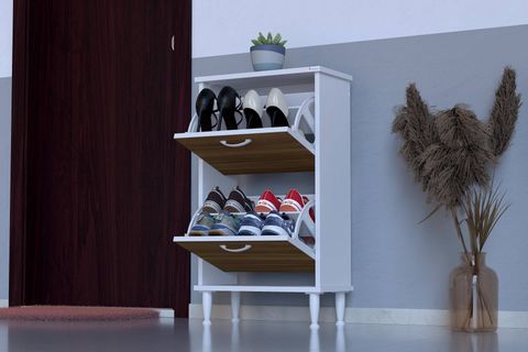 UMAY AYAKLI 52 CM 2 DÜŞER KAPAKLI AYAKKABILIK, CEVİZ