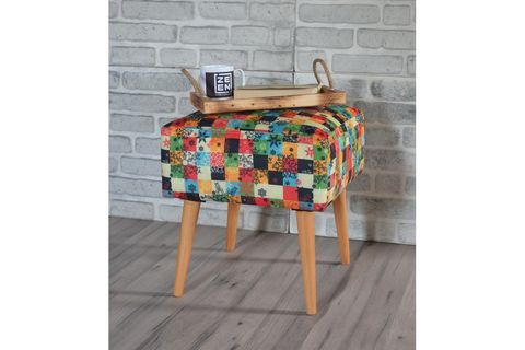 PRAGA KARE PUF, YEŞİL DESENLİ