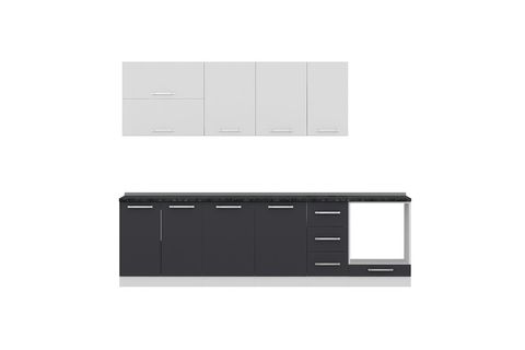 MİNAR ECE 280 CM MUTFAK DOLABI BEYAZ ANTRASİT 280-A6