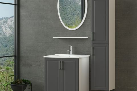 SANYA BANYO DOLABI 65CM AY2K+1EA1R+ETJ+BOY BEYAZ ANTRASİT