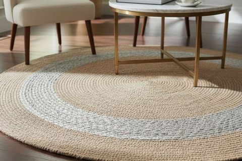KORA YUVARLAK MODEL HALI, NATURAL TAŞ GRİ, 150 CM