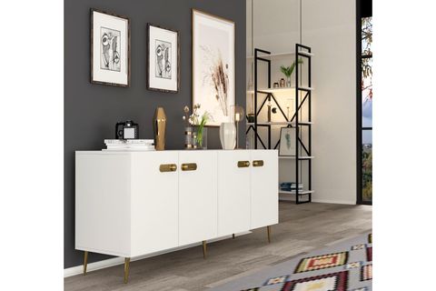 RİVA KONSOL, BEYAZ, 4 KAPAKLI