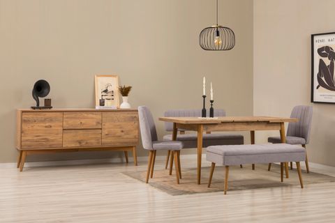VİNA YEMEK ODASI TAKIMI, ATLANTİK GRİ SOHO, 0701