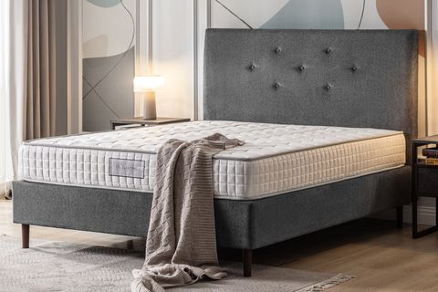 GREY YAYLI TEK KİŞİLİK YATAK, 90X190
