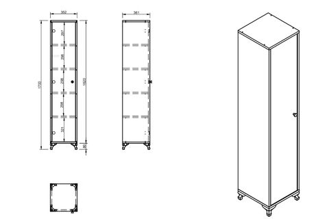 LAVO TEK KAPAKLI DOLAP, 170X35X36