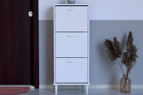 VARBİ AYAKLI 52 CM 3 DÜŞER KAPAKLI AYAKKABILIK, BEYAZ