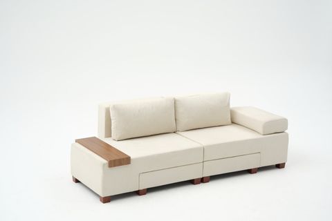 PERENNA YATAKLI ÜÇLÜ KOLTUK, ŞÖNİL, KREM