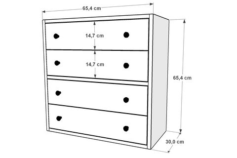 LEXUS ÇEKMECELİ ŞİFONYER, 65 CM ŞFN 1034 Ç