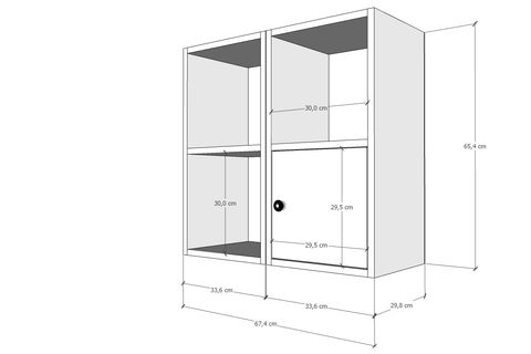 YUSUF KOMODİN, 1 KAPAKLI VE AÇIK RAFLI, KMD_1009_Ç