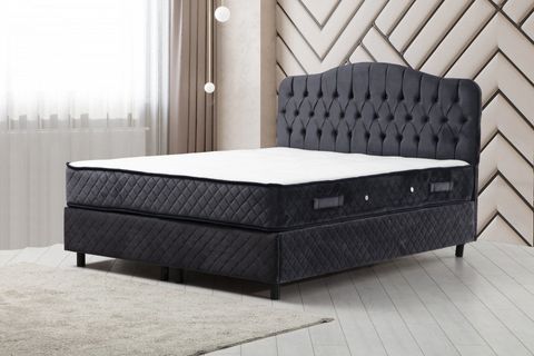 VASSİ SONATA ÇİFT KİŞİLİK BAZA+BAŞLIK+YATAK, ANTRASİT, 150X200