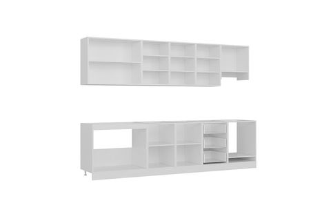 MİNAR  ELA 300 CM MUTFAK DOLABI BEYAZ ANTRASİT 300-A9