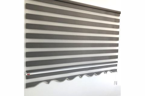NAZA  ZEBRA STOR PERDE BLACKOUT KARARTMA PERDE ANTRASİT ETEK DİLİMLİ 200 CM 80X200