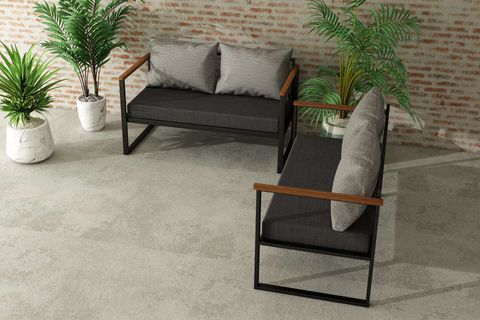 WOODESK NATURE İKİLİ BAHÇE TAKIMI, GRİ, CPT5507-130