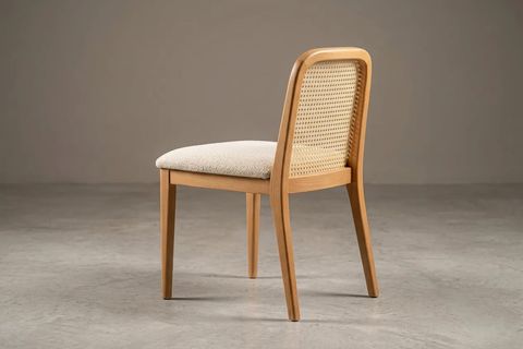 ROSS SANDALYE, NATUREL AHŞAP, KREM KUMAŞ