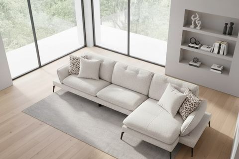 COSY KÖŞE KOLTUK, METAL AYAK, SAĞ KÖŞE, KIRIK BEYAZ