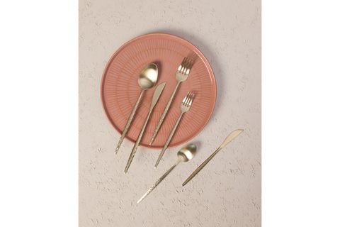 THE MİA SHİNY ÇATAL KAŞIK BIÇAK TAKIMI MAT GOLD 24 PARÇA