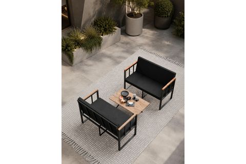 LİNA 4 KİŞİLİK BALKON BAHÇE TAKIMI MASALI, SİYAH