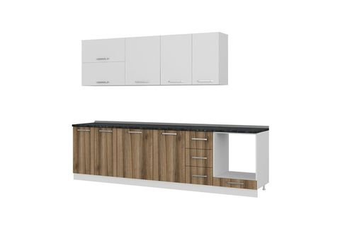 MİNAR LOTUS 290 CM MUTFAK DOLABI BEYAZ DORE 290-D6