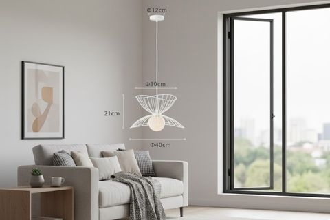 HANDE BEYAZ CAMLI ESKİTME GOLD KASALI KAFES AVİZE