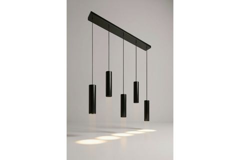 OPTİMA BEŞLİ SARKIT AVİZE, SİYAH METAL