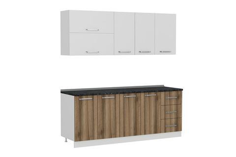 MİNAR PRAGA 205 CM MUTFAK DOLABI BEYAZ DORE 2