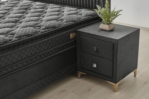 PLATINUM BAZA BAŞLIK YATAK SETİ, GRİ, 160X200