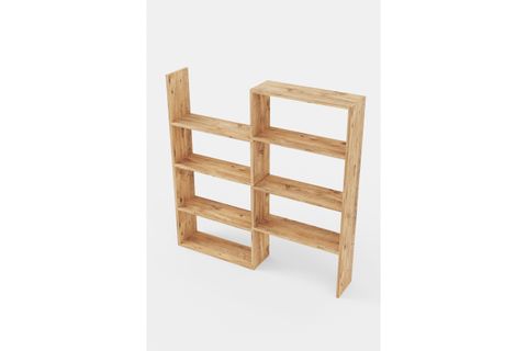 CREA MODÜLER KÖŞE KİTAPLIK, 8 RAFLI, ÇAM