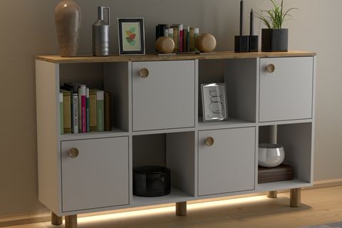 NORA BOHEM LEDLİ KONSOL, 4 KAPAK 4 BÖLME