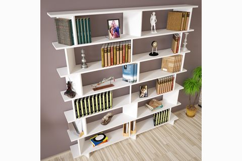 AZURE KİTAPLIK, BEYAZ, 180 CM