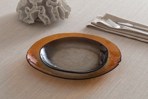 KİTCHEN ESSENTİALS ALTHEA CAM PASTA TABAĞI 21 CM, FÜME, ALTILI SET