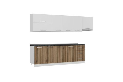 MİNAR BADE 300 CM MUTFAK DOLABI BEYAZ DORE 300-D8