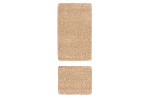 MİNO KAYDIRMAZ TABAN İKİLİ BANYO PASPASI, BEJ, 60X100-50X60