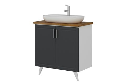 SANYA BANYO DOLABI ALT 85CM AY2K TZG BEYAZ ANTRASİT
