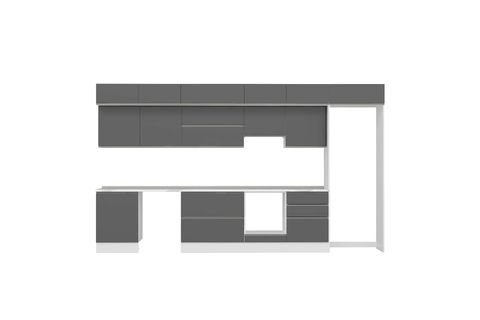 ALVİNKA 410X240 CM MUTFAK DOLABI, MB E90S60S60 1 ANTRASİT SUNTALAM