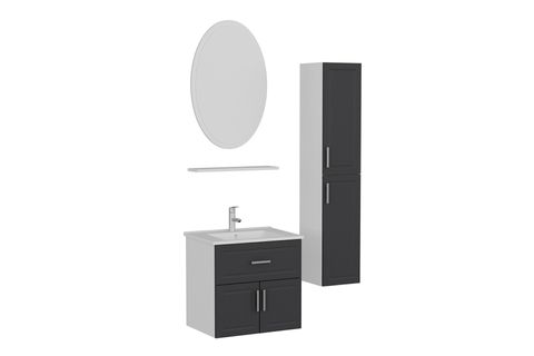 SANYA BANYO DOLABI AS2K1Ç62, BEYAZ ANTRASİT, 65CM