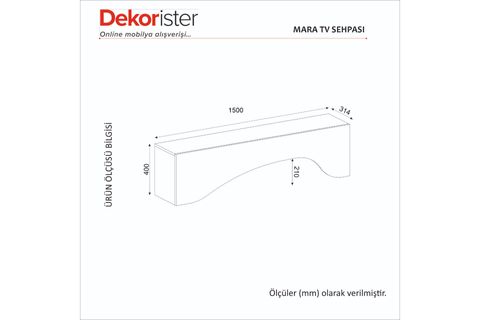 MARA LED'Lİ TV ÜNİTESİ, 150 CM